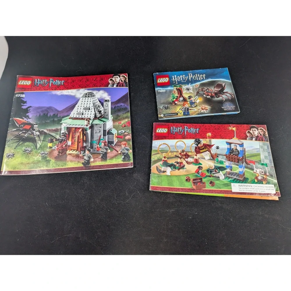 Lego Harry Potter Instruction Manual Lot 4738 4737 75950 Hagrid Hut Quidditch
